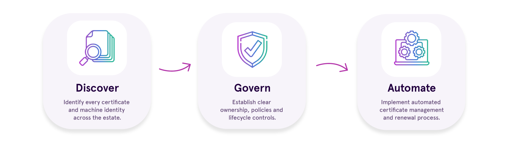 Discover - Govern - Automate model