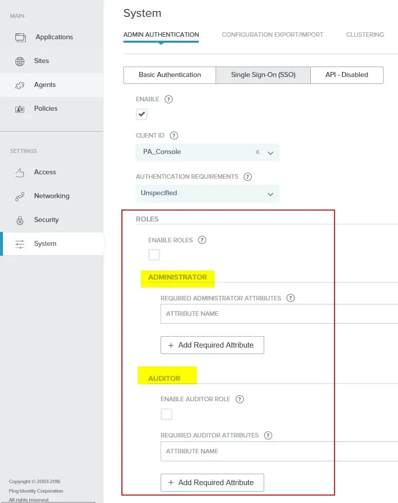 Ping Access Role-based Access Contorl (RBAC)