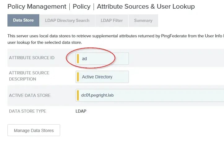 PingFederate Active Directory connection