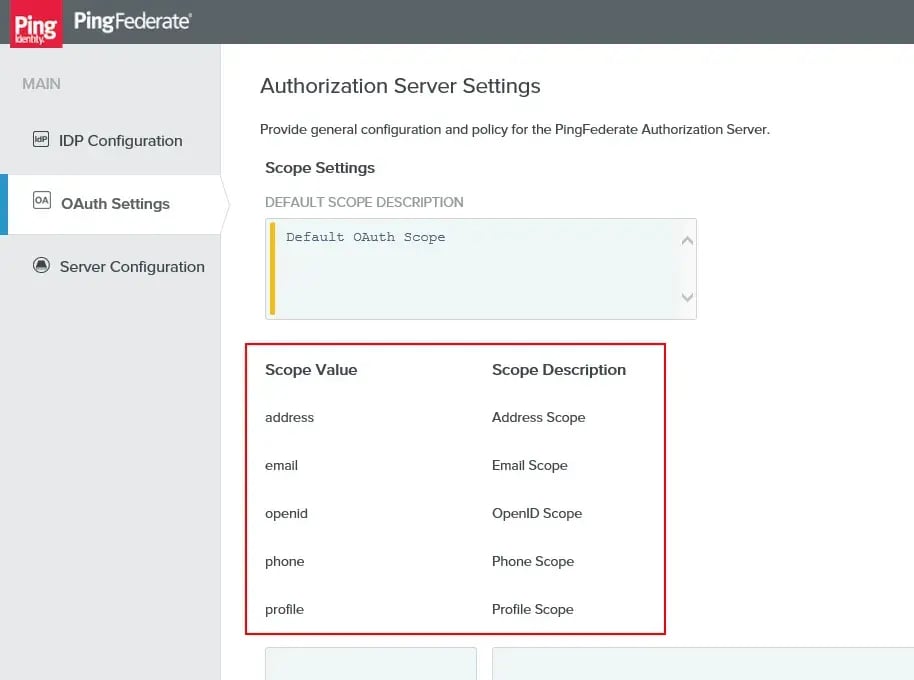 PingAccess Required scopes for RBAC