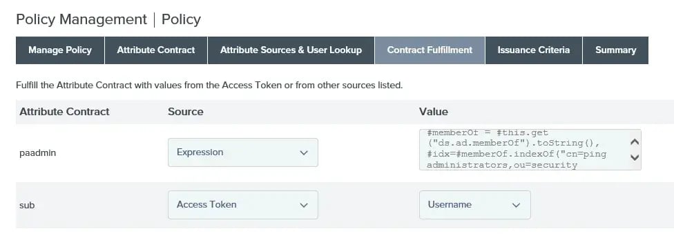 PingFederate PingAccess RBAC OGNL Filter